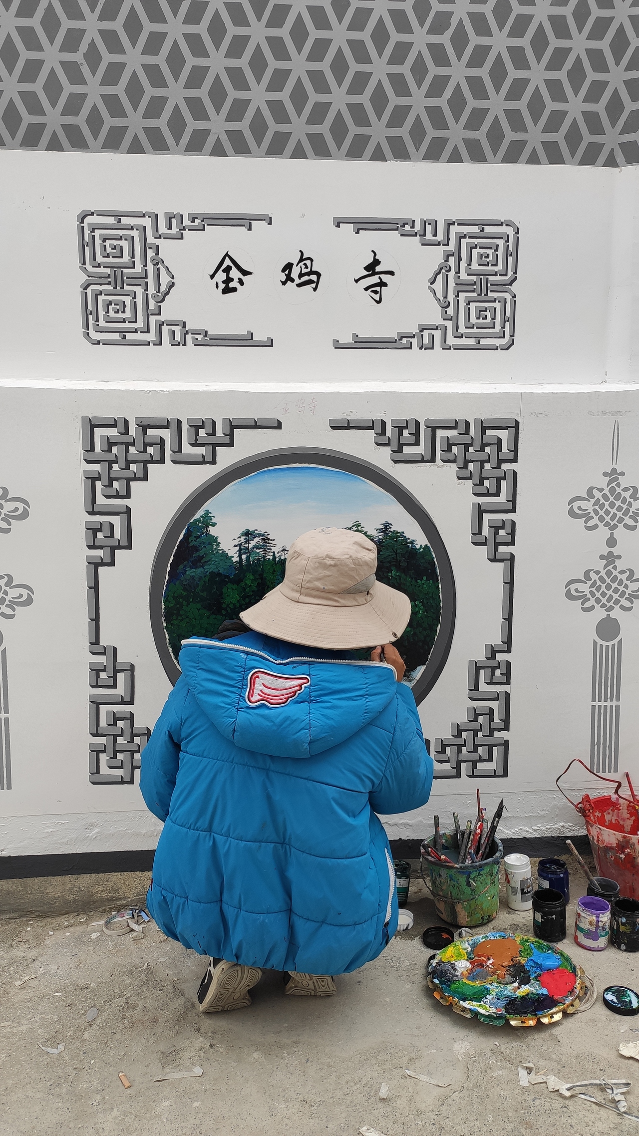 云南昆明锦泰墙体彩绘仿浮雕仿砖雕手绘墙体彩绘砖雕（图ZMTg1MzcwODI4） - 其他手工艺 - 站酷设计师云南锦泰彩绘原创素材 - 站酷ZCOOL