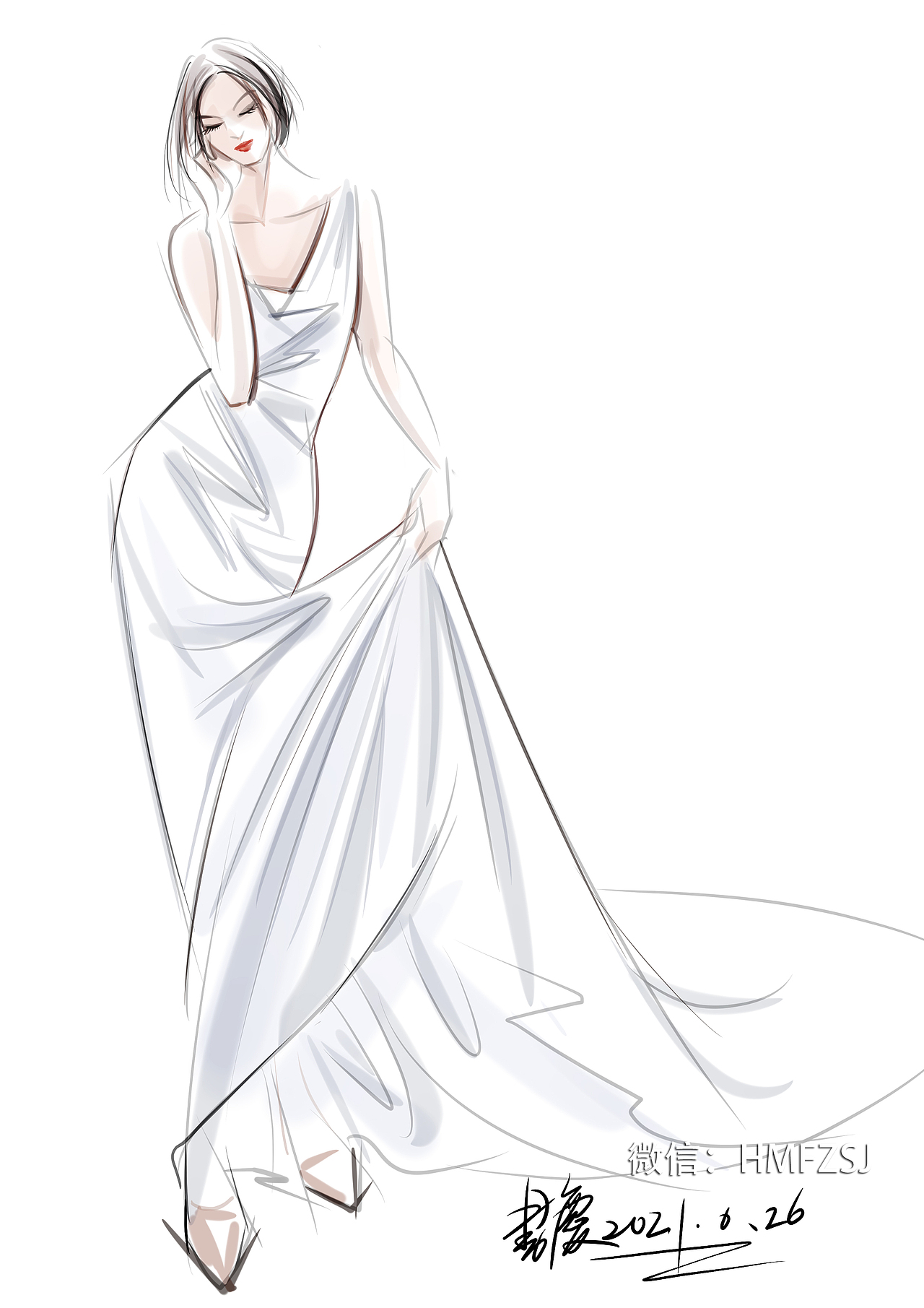 高定婚纱设计手稿