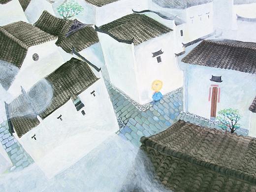 《雨巷》诗作插画