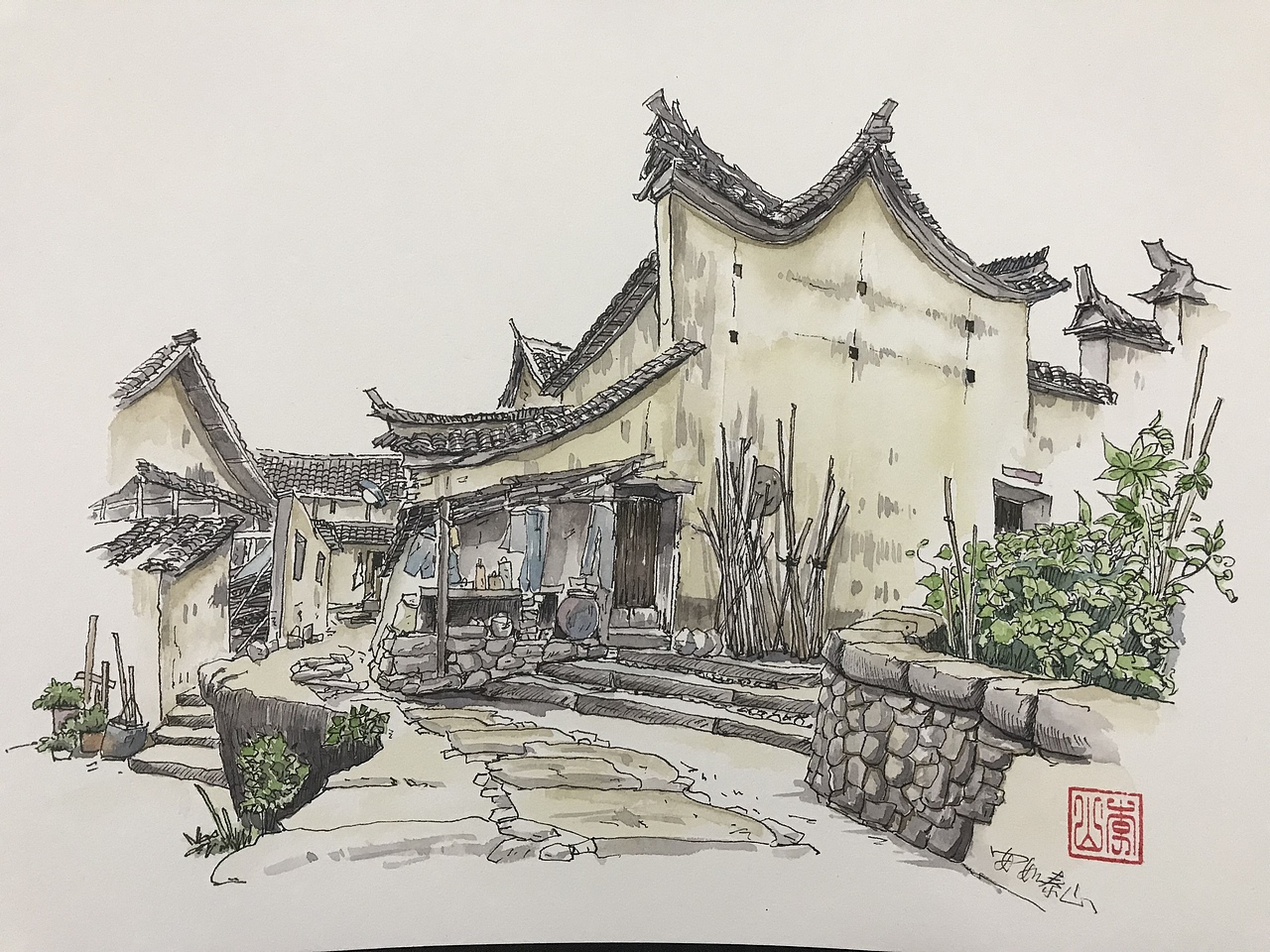 水彩建筑（图ZMTY4NjgxNjM2） - 绘画 - 站酷设计师安如泰山原创素材 - 站酷ZCOOL