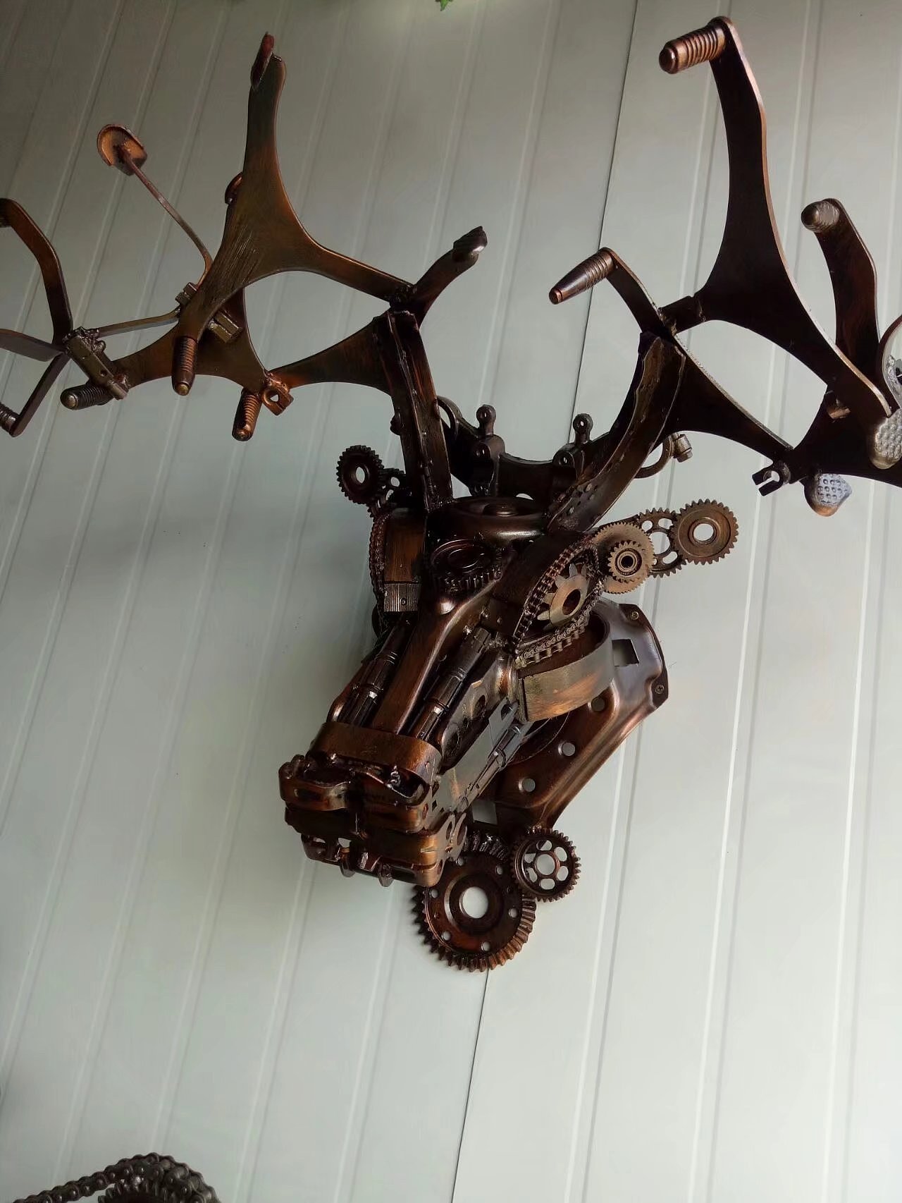 鹿头 铁艺雕塑重金属朋克风|手工艺|工艺品设计|zhinanzhen - 原创作