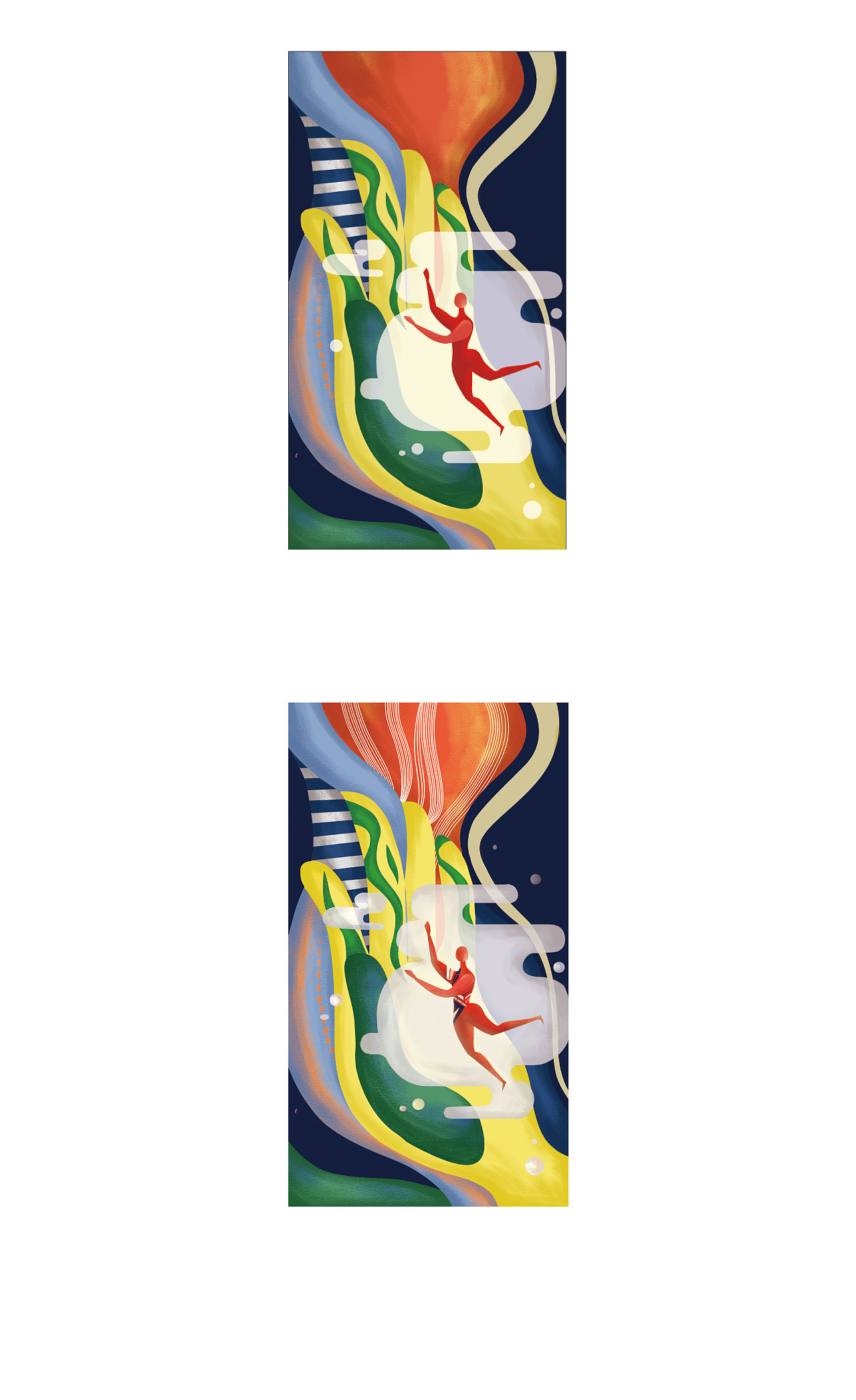 小红人抽象插画