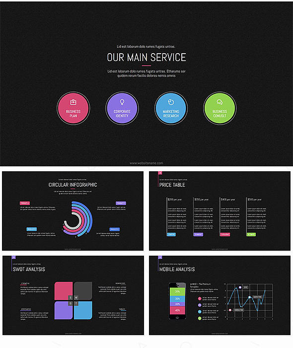 文艺商务企业多用途PPT模板