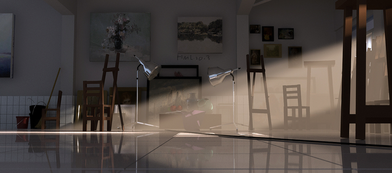 【早期3dmax作品补档】3.17日我高中的画室