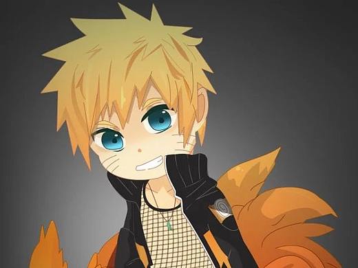 卡通效果火影忍者鸣人九尾临摹