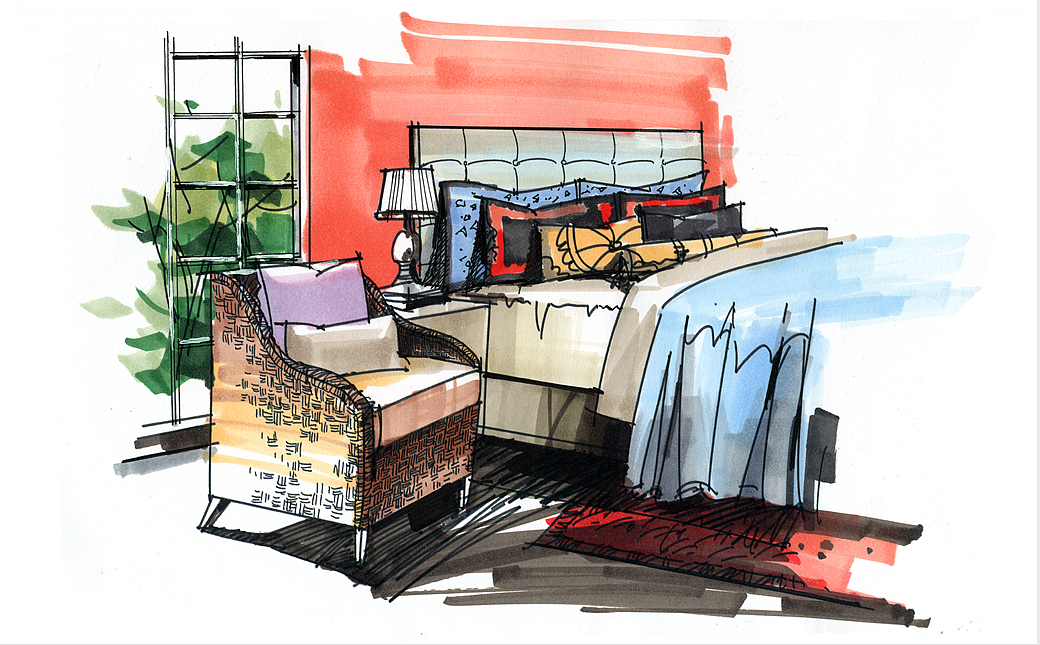 室内的一些手绘作品