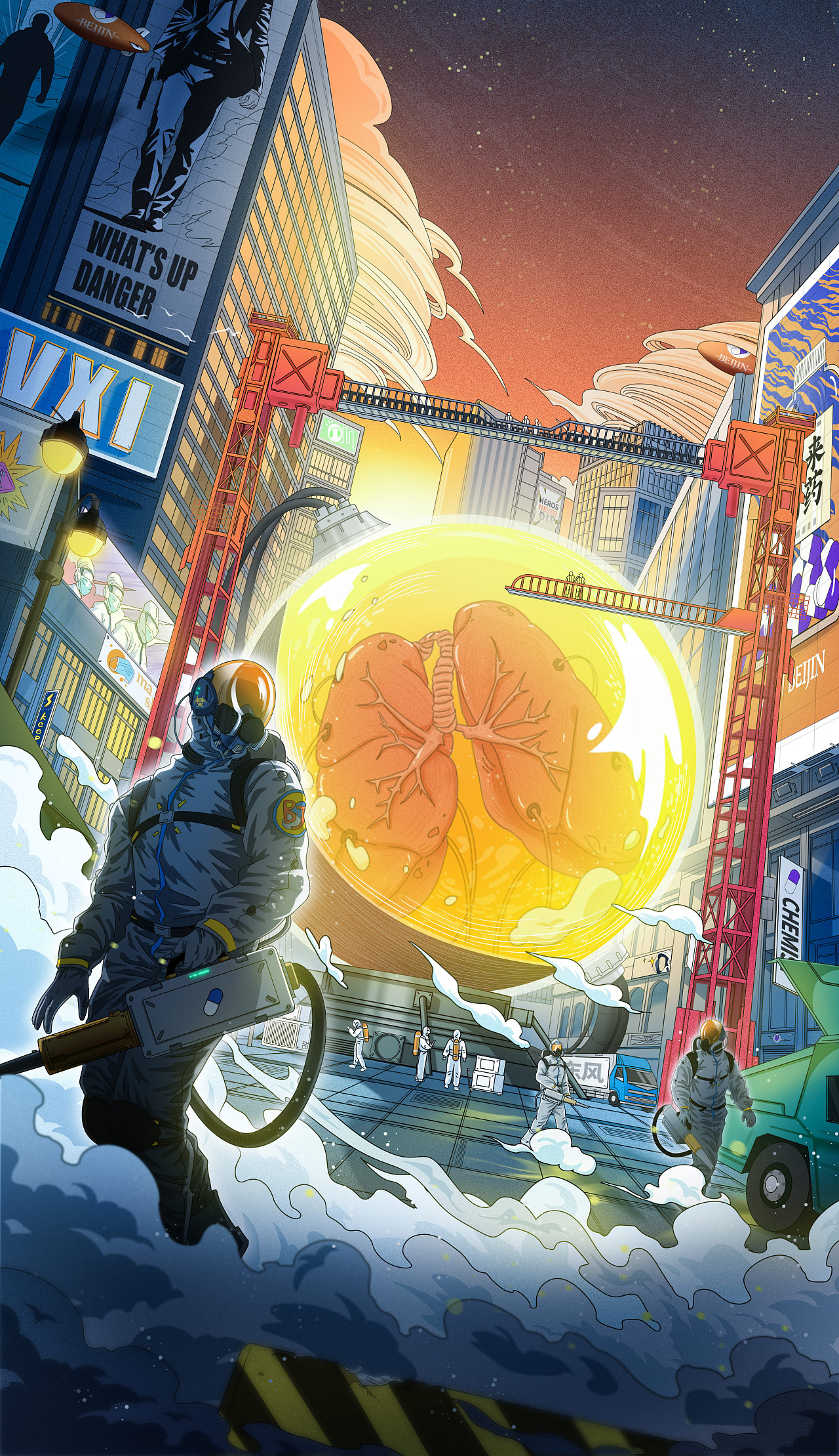 公司抗疫宣传海报|插画|商业插画|pyj2017 - 原创作品 - 站酷 (zcool)