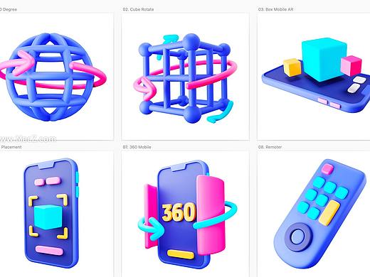 20款AR增强现实VR虚拟现实3D图标合集