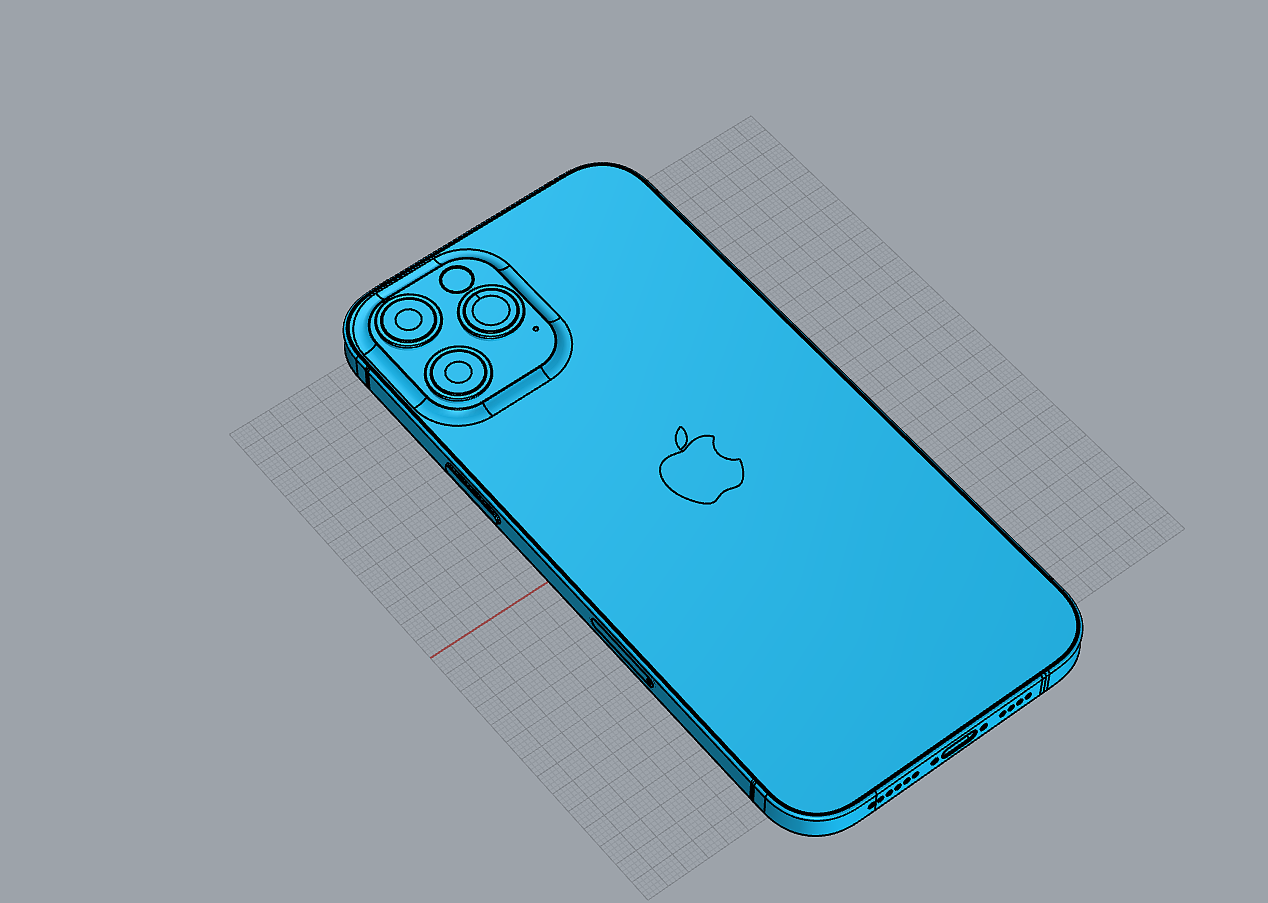 iphone12 pro max 手机1:1高质量精细3d模型 犀牛模型