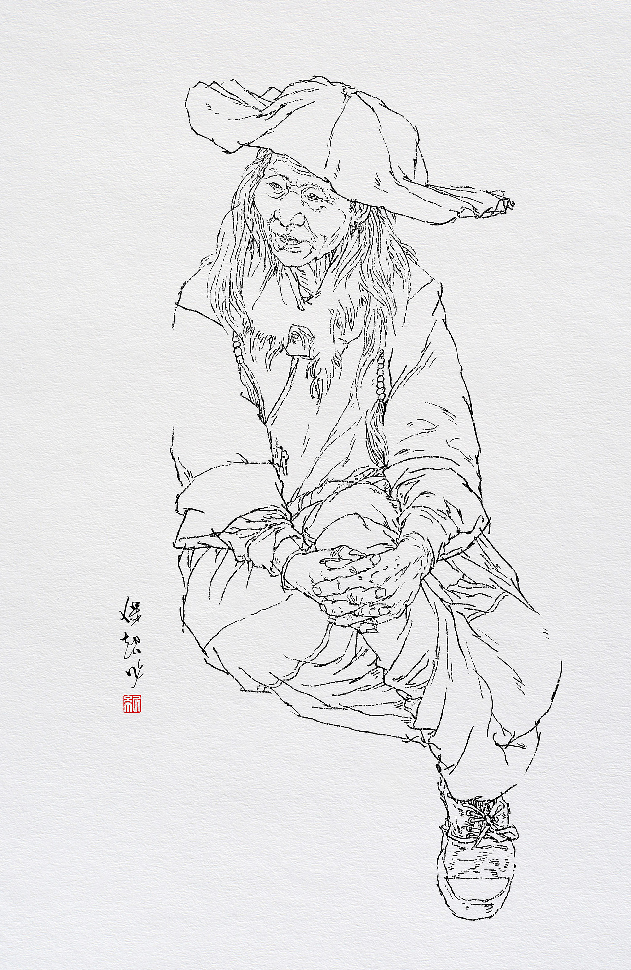 纪保超人物线描（图ZMzE3Nzg0NDE2） - 绘画 - 站酷设计师纪保超原创素材 - 站酷ZCOOL