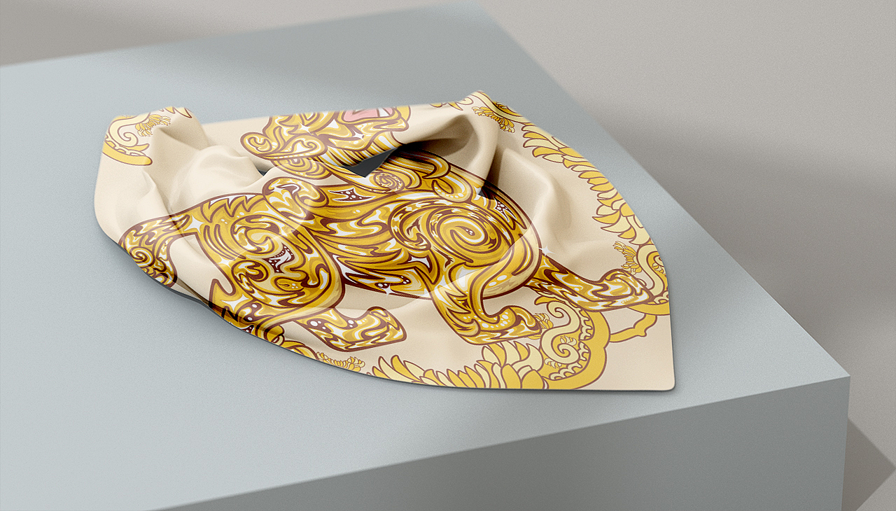 五大瑞兽之一:貔貅(招财辟邪)插画创作及延展应用展示