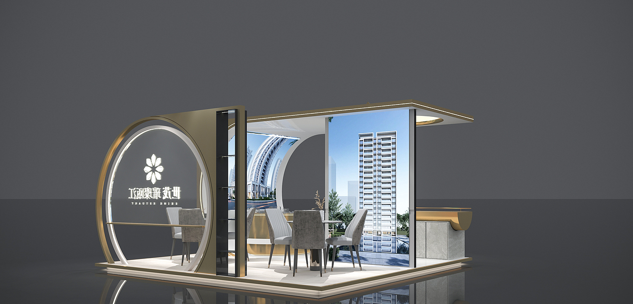 商场展位 展点展厅宣传室内世茂圆形圆圈 |空间|商业空间设计|童顺