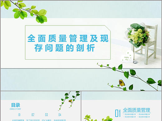 淡雅浅蓝企业公司全面质量管理方案PPT模板