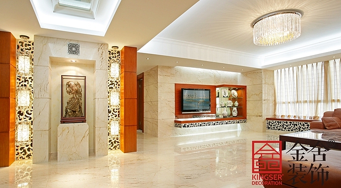 石家庄碧桂园桃园里320平米中式风格装修效果图!