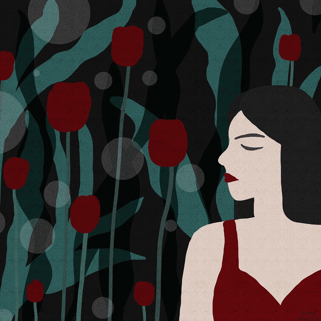 红色郁金香 Red Tulips（图ZMjUxNDE2NTI0） - 创作习作 - 站酷设计师潘婷Painting原创素材 - 站酷ZCOOL