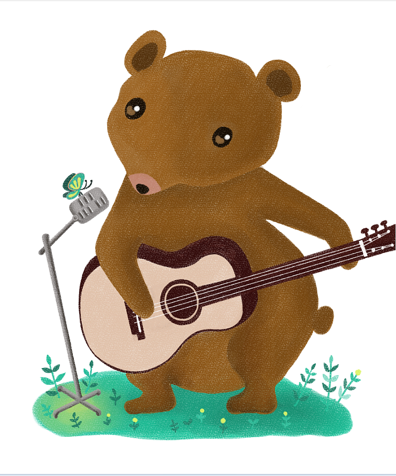 吉他熊and主唱兔子（图ZMjgyMDU2NzI=） - 儿童插画 - 站酷设计师软软没想到原创素材 - 站酷ZCOOL
