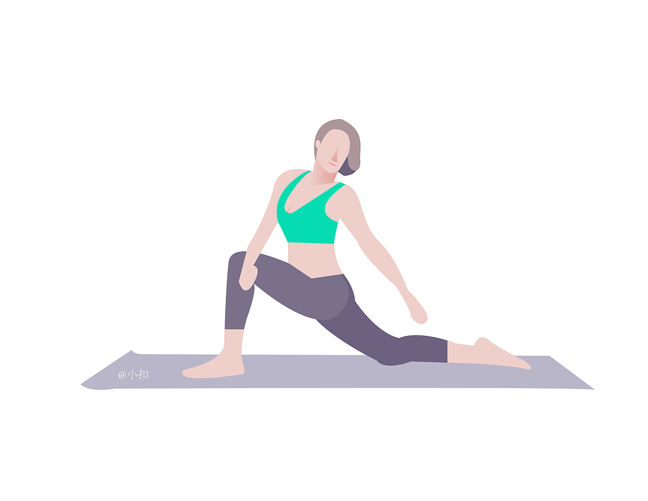 一组原创瑜伽小插画