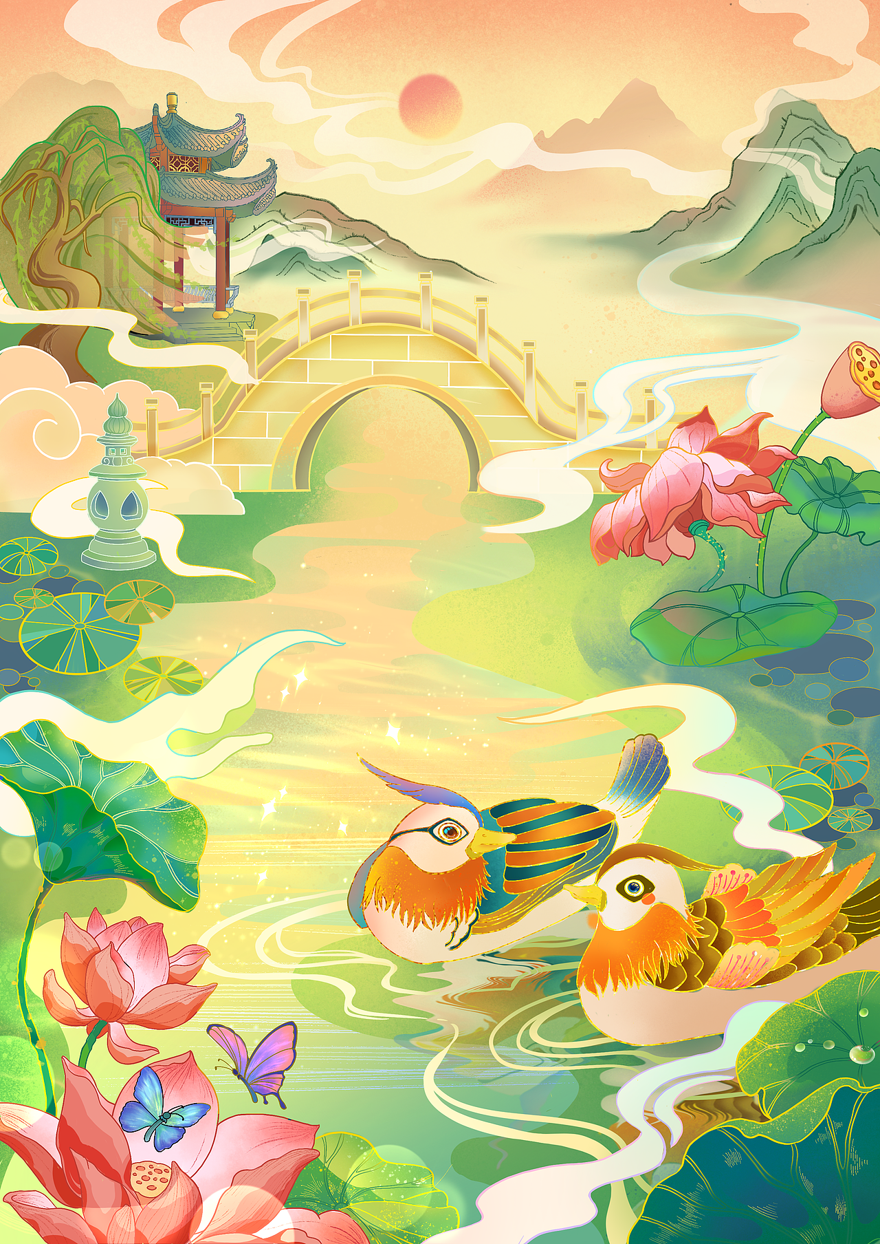 鸳鸯双栖蝶双飞