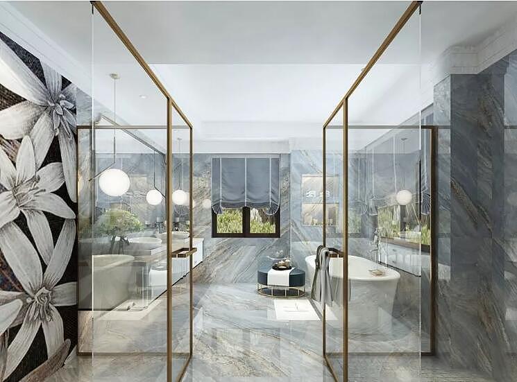 郑州思念果岭国际社区580平轻奢现代风格别墅装修案例（图ZMTIyMzM0NzMy） - 家装设计 - 站酷设计师美巢装饰花园路店原创素材 - 站酷ZCOOL