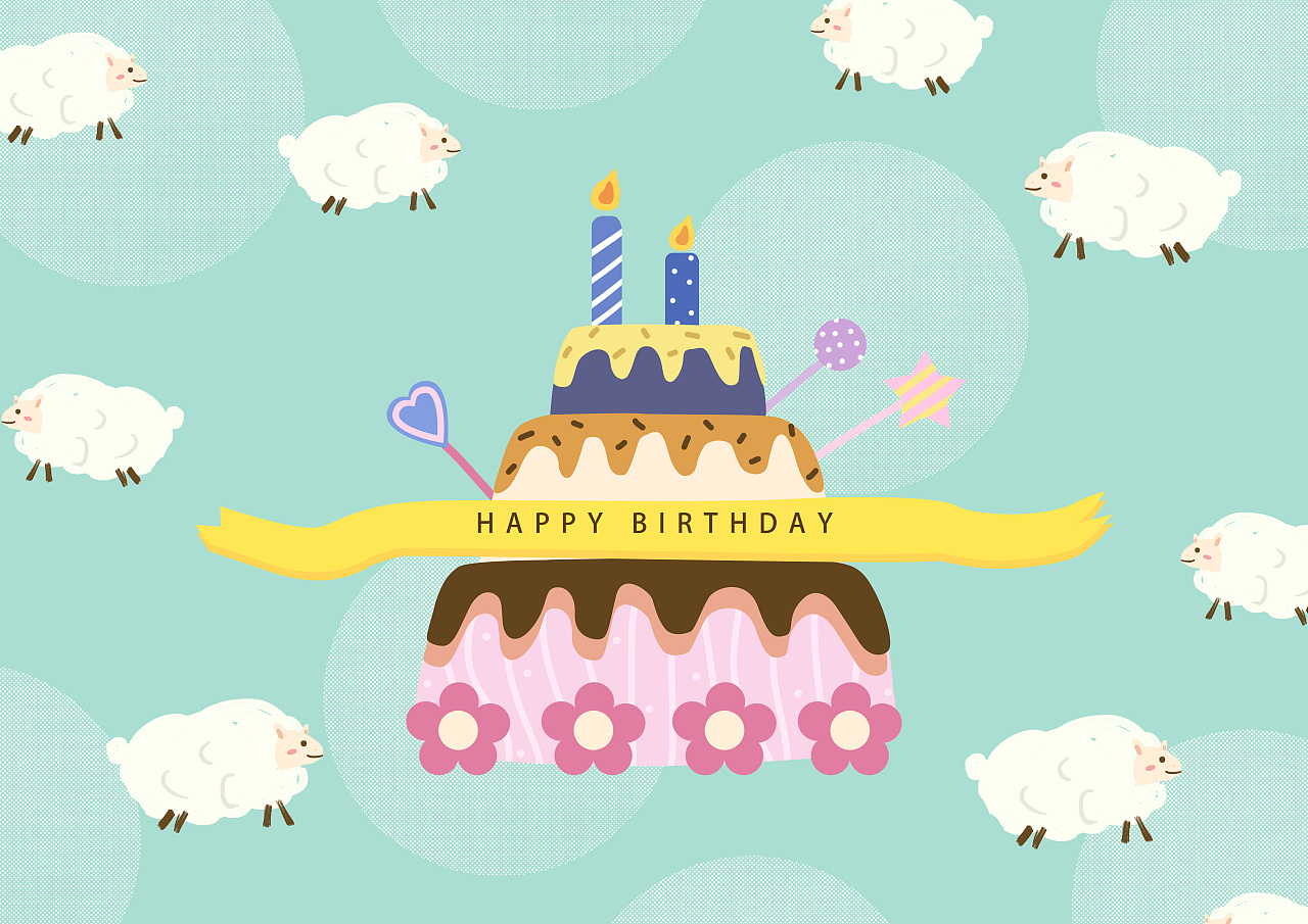 翻糖小羊蛋糕,心形蛋糕,小羊造型蛋糕_大山谷图库