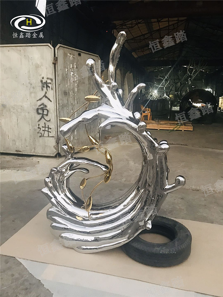 镜面不锈钢浪花雕塑__售楼部中央水池不锈钢浪花摆件（图ZMjM2NjA5Mjg4） - 雕塑 - 站酷设计师询价13902899804原创素材 - 站酷ZCOOL