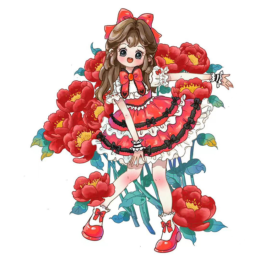 美花小姐姐原创贴纸文创