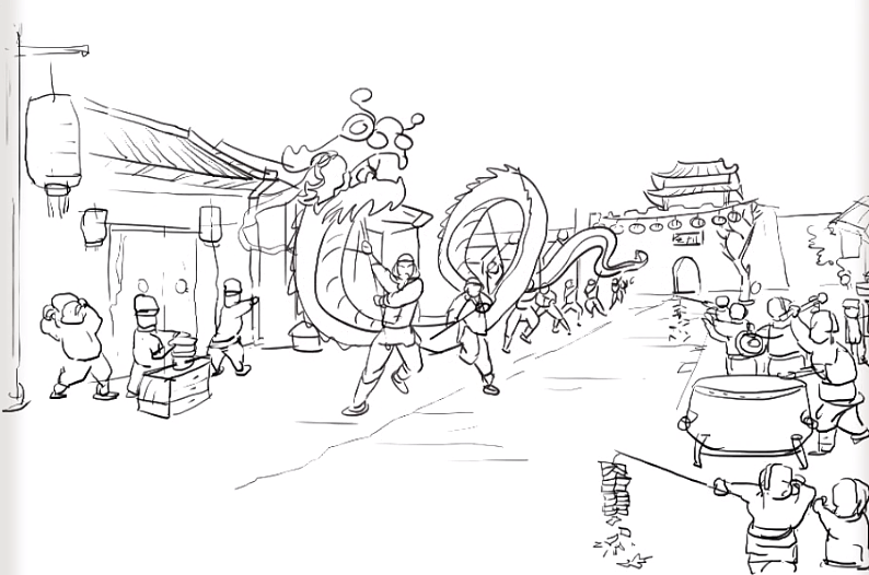 【方志·中国】辽宁金州龙舞（图ZMjI3NDY0Nzky） - 动画片 - 站酷设计师一笔一画原创素材 - 站酷ZCOOL