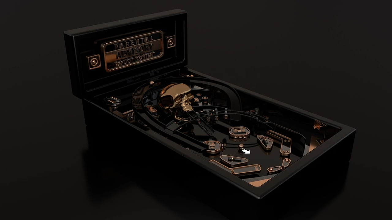 桌面弹球c4d黑金质感动画