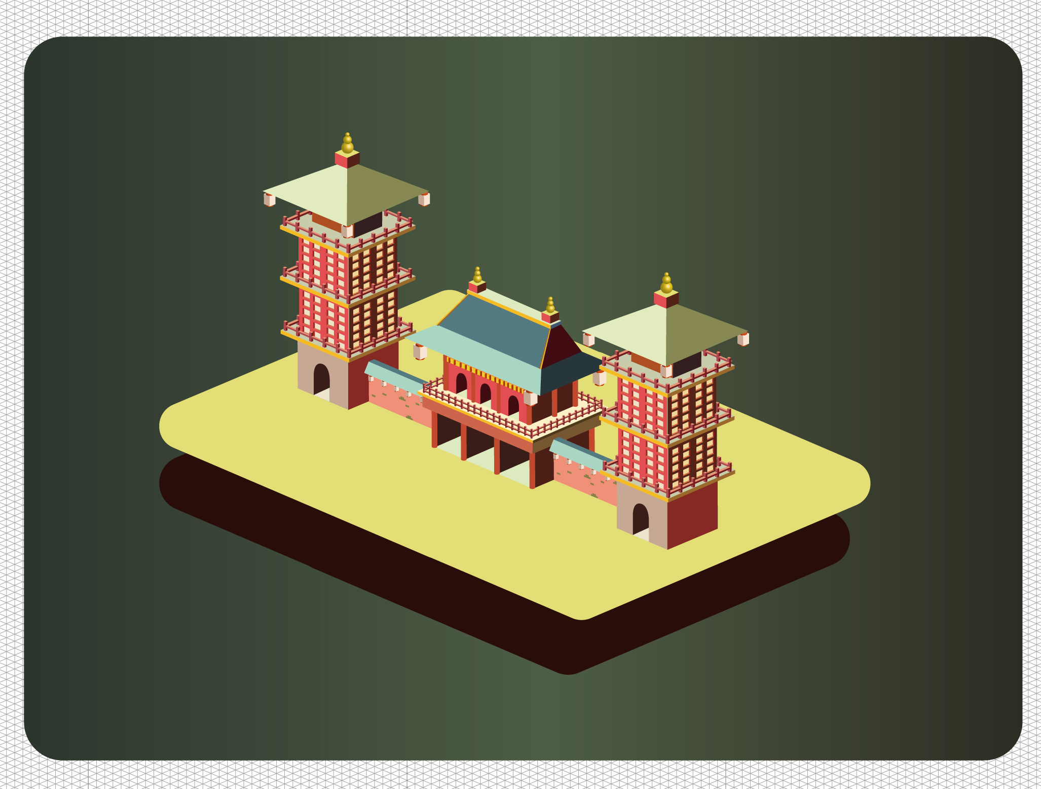 2.5d中国风建筑2