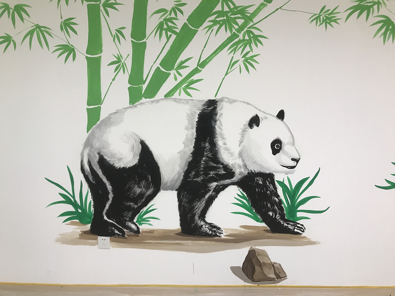 熊猫竹子壁画彩绘