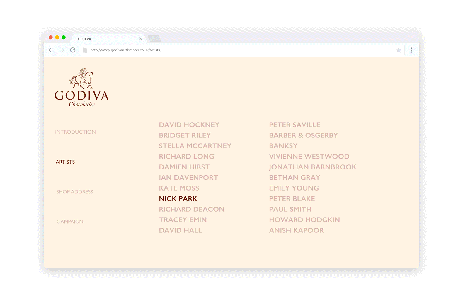 Godiva Artists Campaign_0shuya站酷ZCOOL