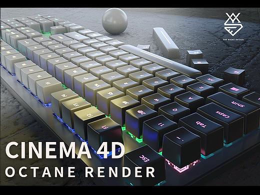 CINEMA 4D-机械键盘产品渲染