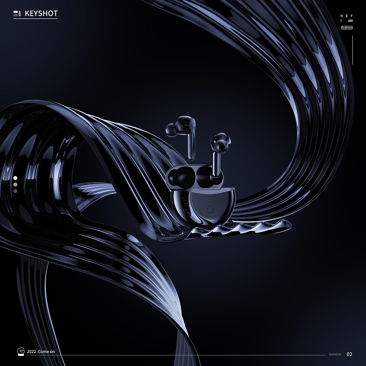 2022/耳机/万磁王/透明壳/室内场景/渲染