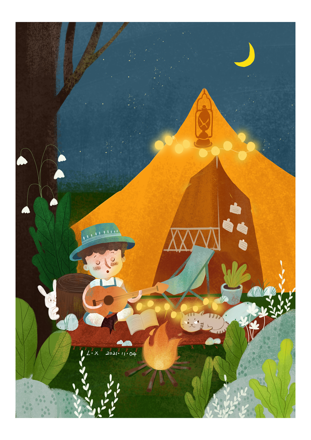 野营|插画|儿童插画|李筱筱 - 原创作品 - 站酷 (zcool)