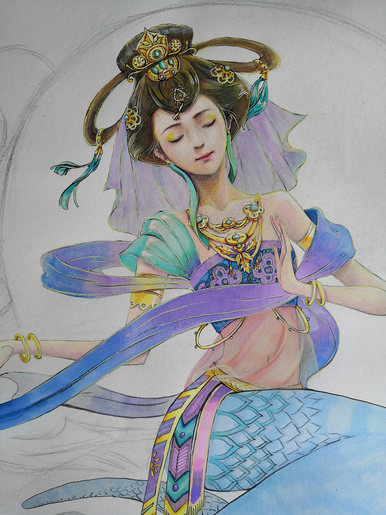 嫦娥马克笔彩铅