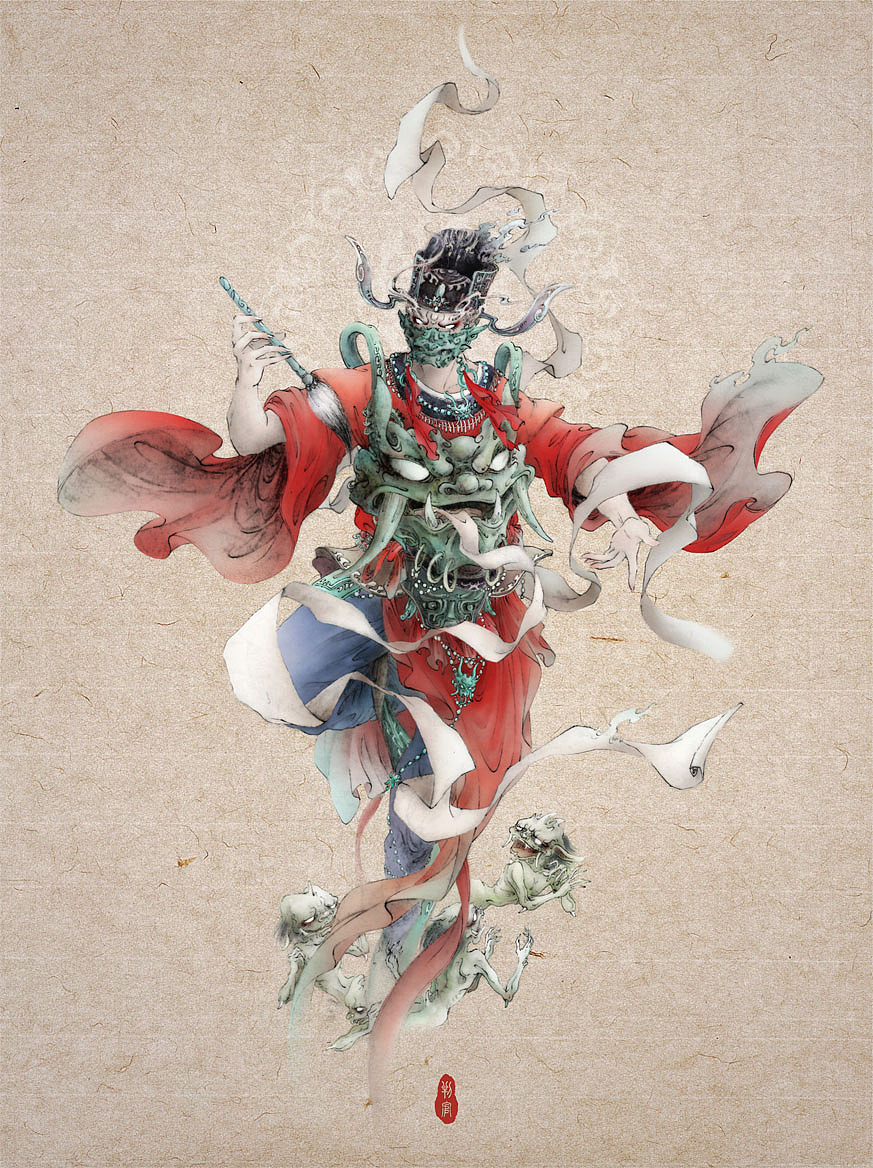 【中国百鬼】菌人，钟馗，山鬼夔···及近期的几幅练习（图ZMjY5MjUyMTY=） - 创作习作 - 站酷设计师画师杉泽原创素材 - 站酷ZCOOL