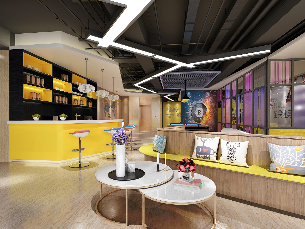 某社区共享区域|空间|家装设计|ljc1113_原创作品-站酷(zcool)