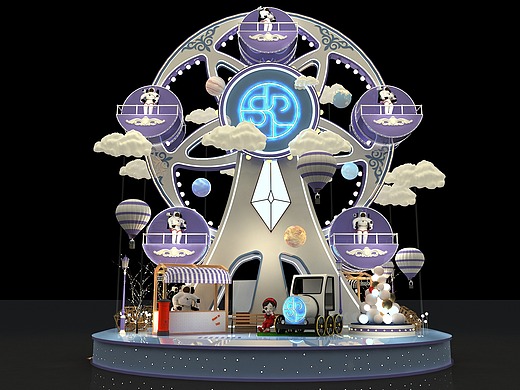 摩天轮美陈 效果图设计 3d设计