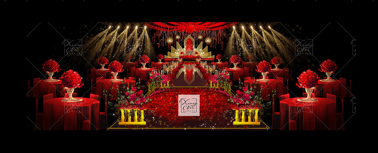 红金婚礼设计稿（图ZNzk4ODgwNzY=） - 场景 - 站酷设计师湘南婚礼手绘原创素材 - 站酷ZCOOL