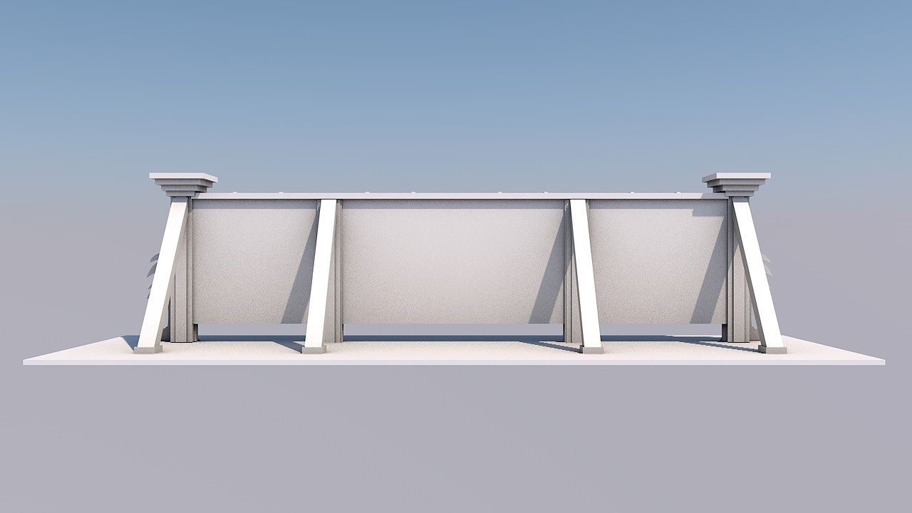 户外广告牌3D白模