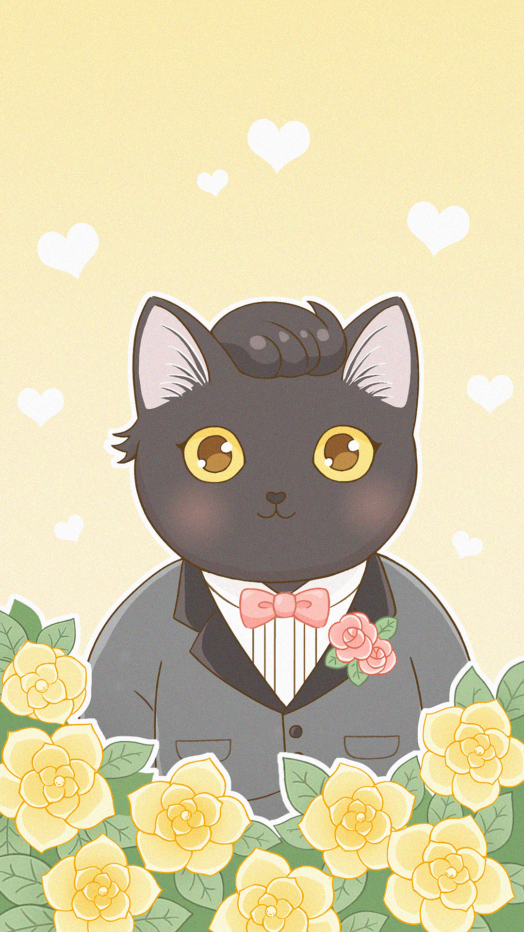 猫咪结婚请帖、手机壁纸（图ZMjk1NDAwMTA4） - 商业插画 - 站酷设计师萌牙吉吉原创素材 - 站酷ZCOOL