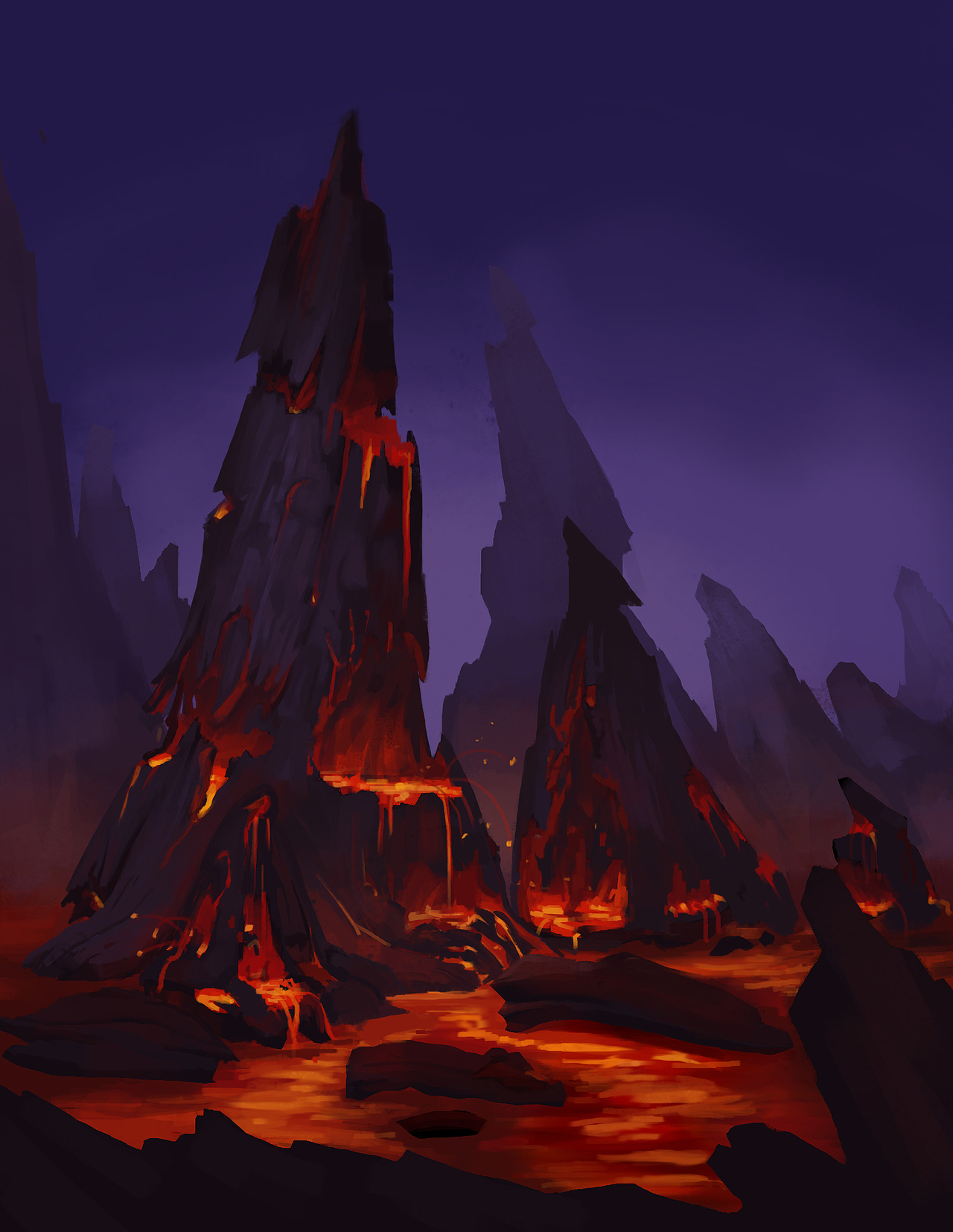 练习 山体|插画|游戏原画|王大喇叭花儿 - 原创作品 - 站酷 (zcool)