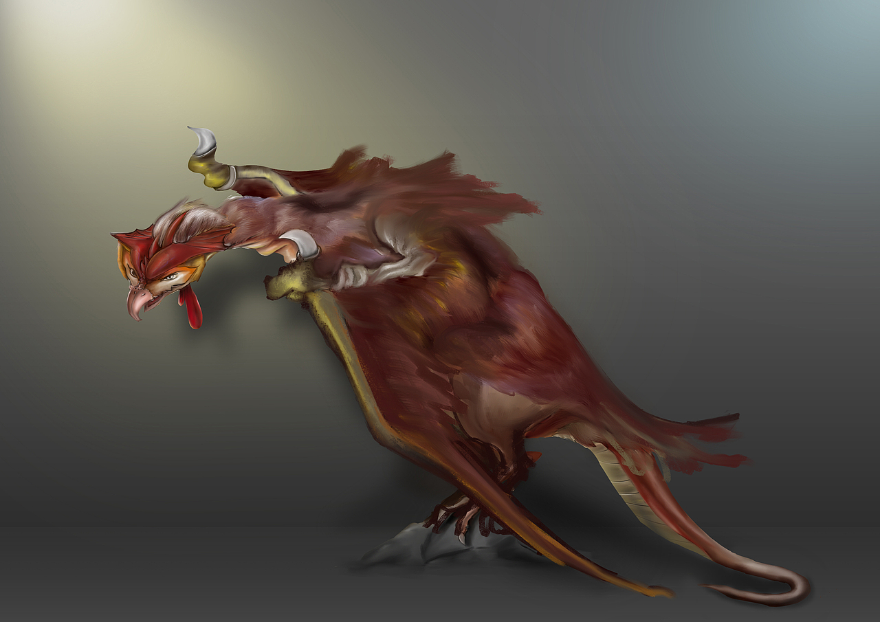 阶段考试画的鸡蛇兽,老师说头画的很奸诈