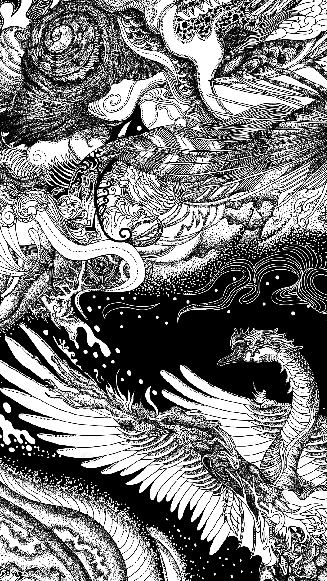 原创黑白插画《梦影》（图ZOTEwNTEzMjA=） - 商业插画 - 站酷设计师刘玉武lyw原创素材 - 站酷ZCOOL