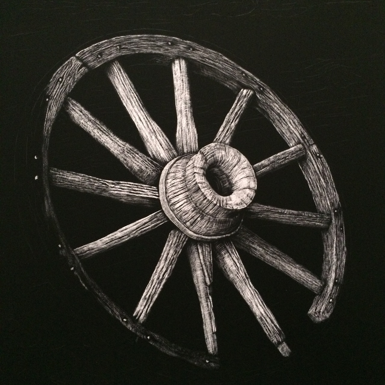 李子哥刮画作品《年轮》