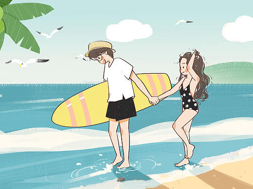 夏日沖浪（個(gè)人主頁(yè)-ZMzcwODcwMjQ=） - 創(chuàng)作習(xí)作 - 站酷設(shè)計(jì)師畫(huà)畫(huà)的波音747原創(chuàng)素材 - 站酷ZCOOL