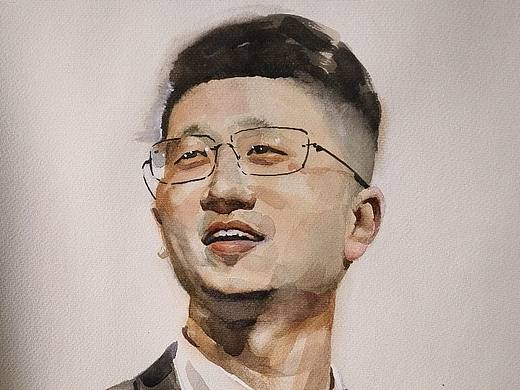 为朋友作水彩头像