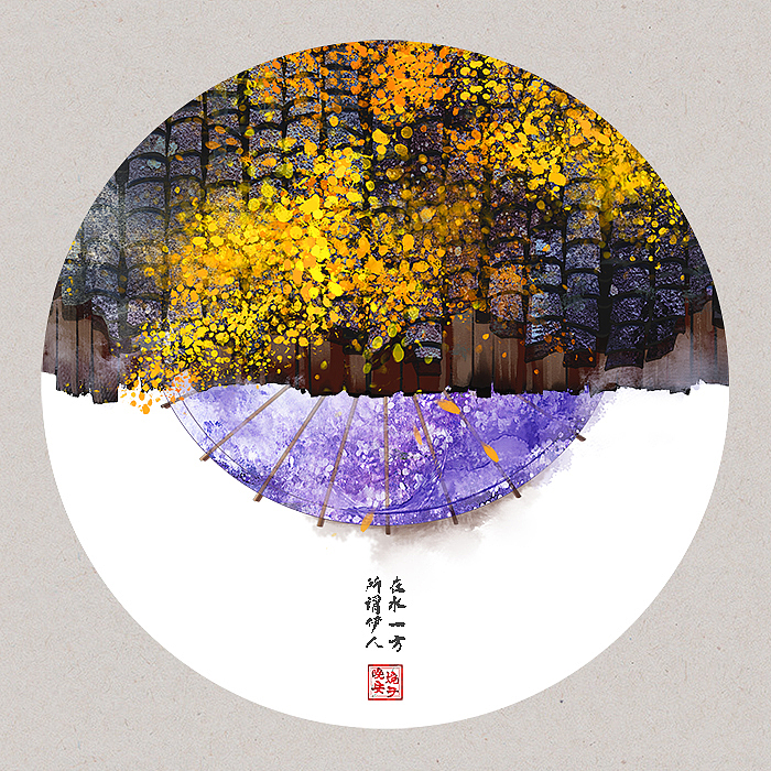 诗词画雅集（一）——圆框版（图ZMjMyMjUwMTU2） - 商业插画 - 站酷设计师晚安婉子原创素材 - 站酷ZCOOL