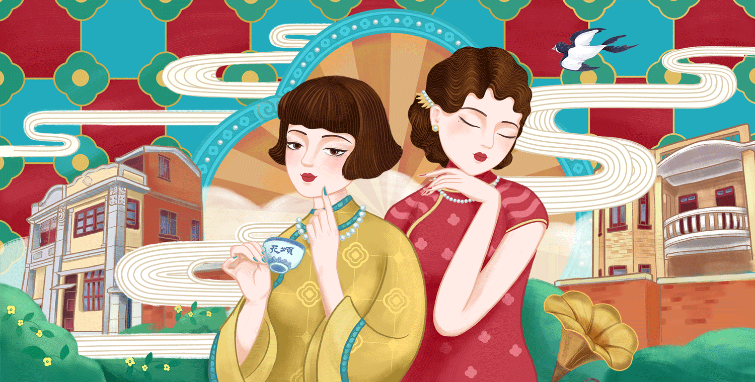 民国美女插画-中华米粉（图ZMjc5NDk5NzEy） - 商业插画 - 站酷设计师余巧红原创素材 - 站酷ZCOOL