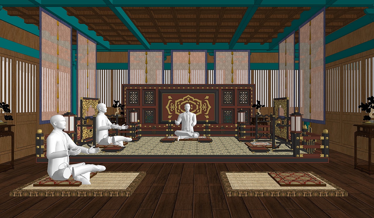 古代寝室su模型下载